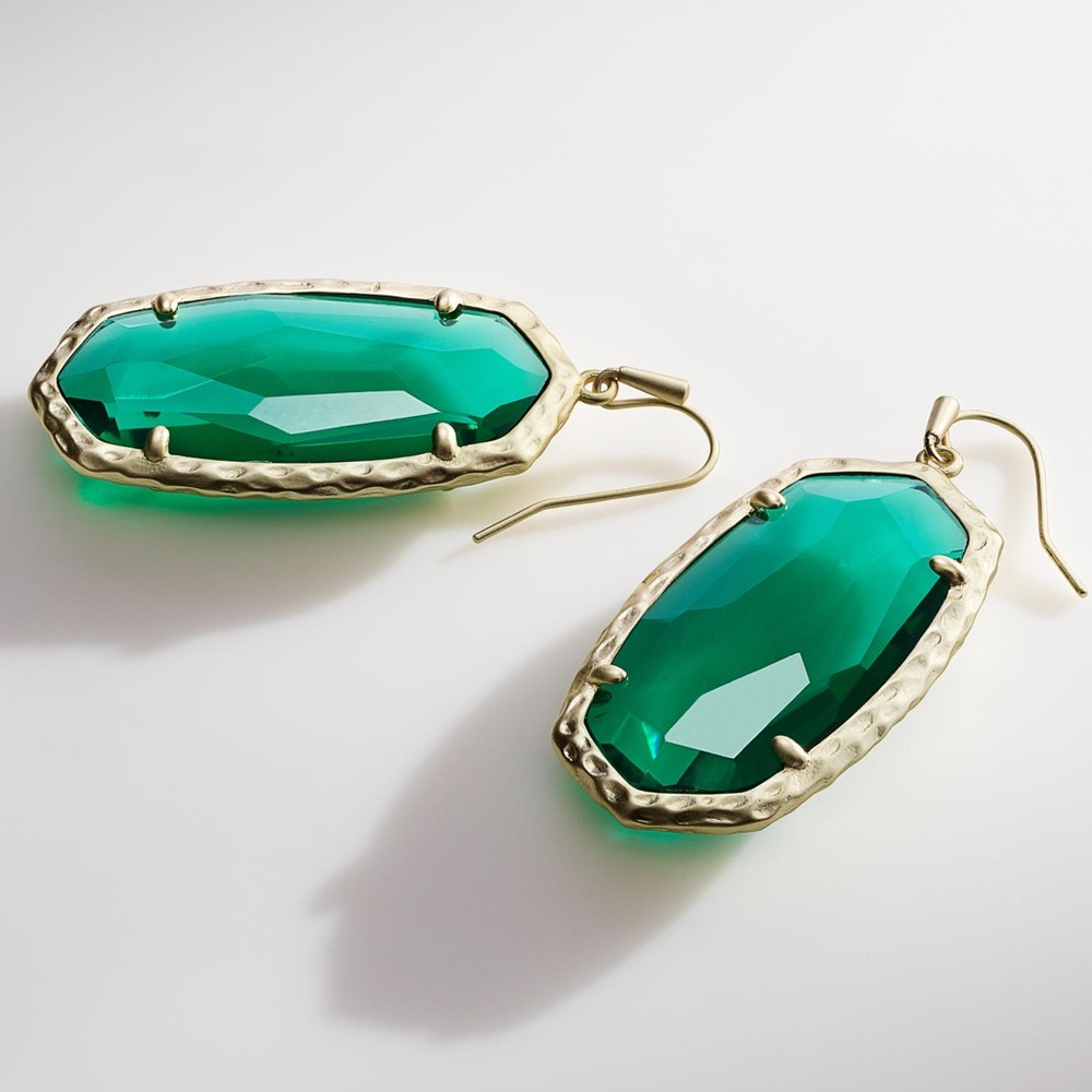 Kendra Scott Ella Drop Earrings in Emerald Glass